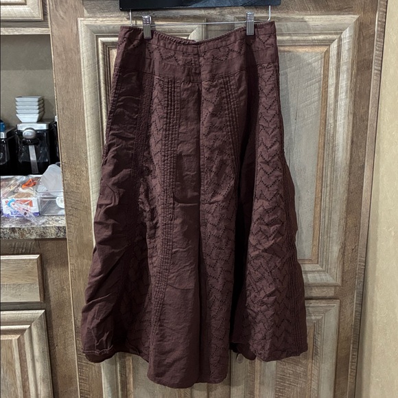Women's A-Line Midi Skirt in Rich Chocolate Brown